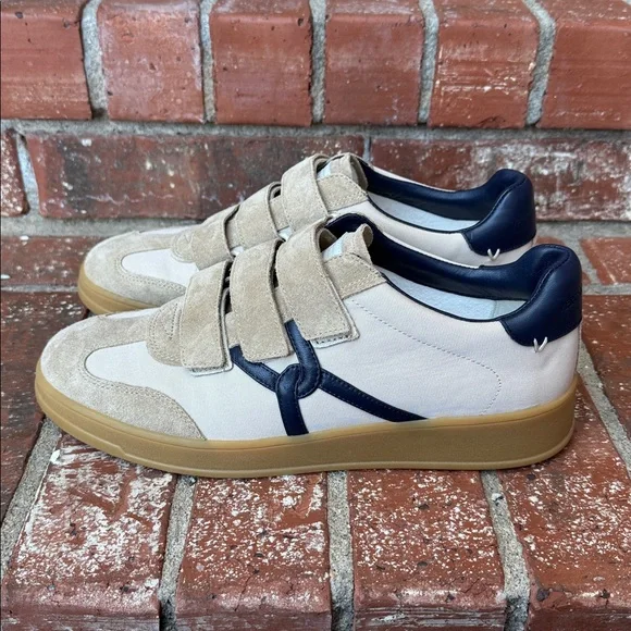 Veronica Beard Reagan Sneakers Blue White Retro Hook and Loop Straps Size 9.5 - Picture 3 of 7